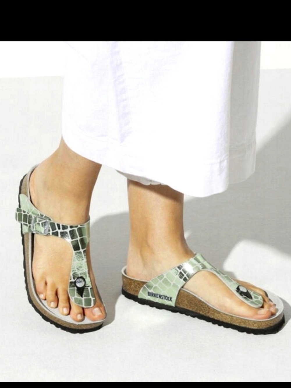 Birkenstock Gizeh Gator Gleam Sandals-NWT-size 37